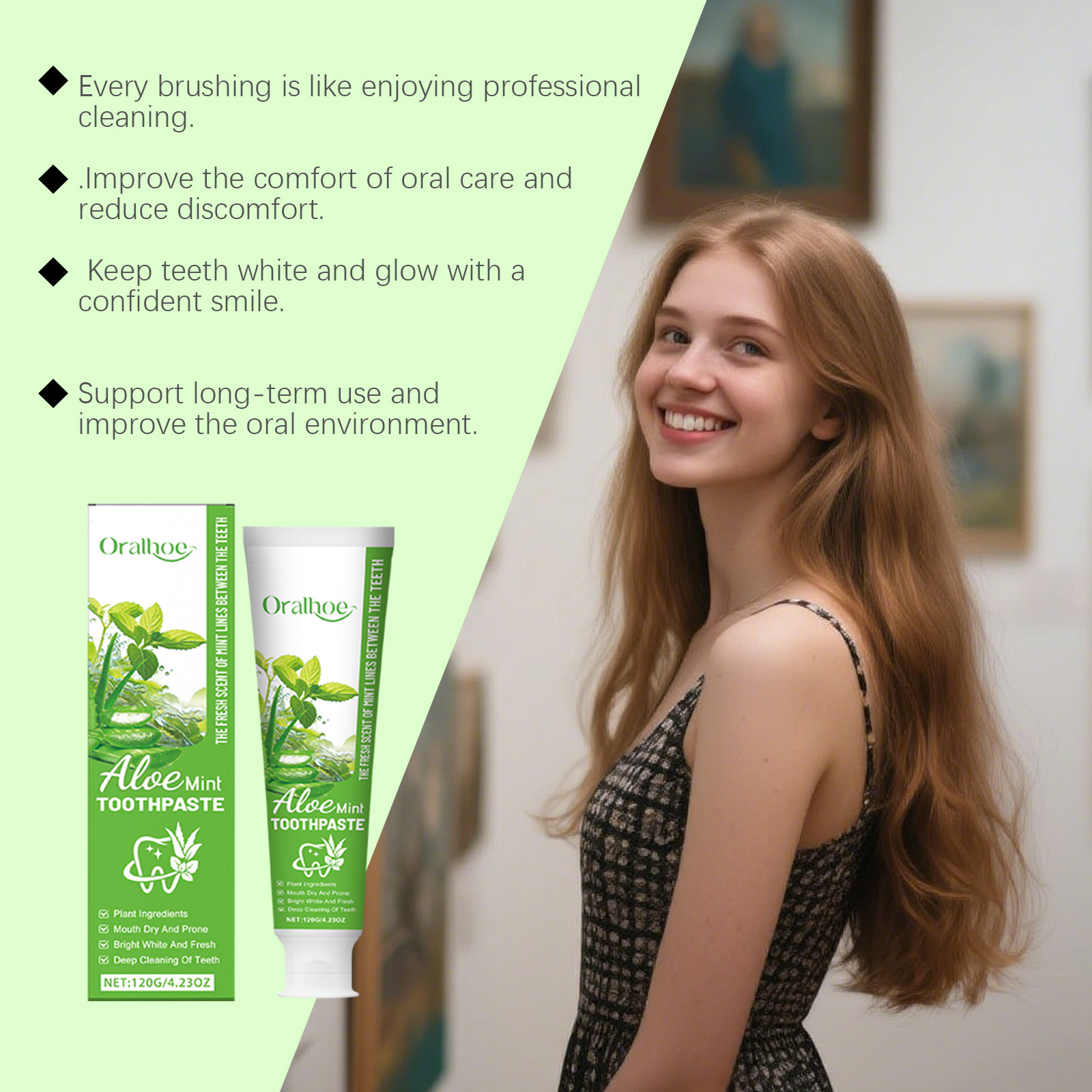 Aloe Vera Whitening Toothpaste - Teeth Whitening Yellow Teeth review and price