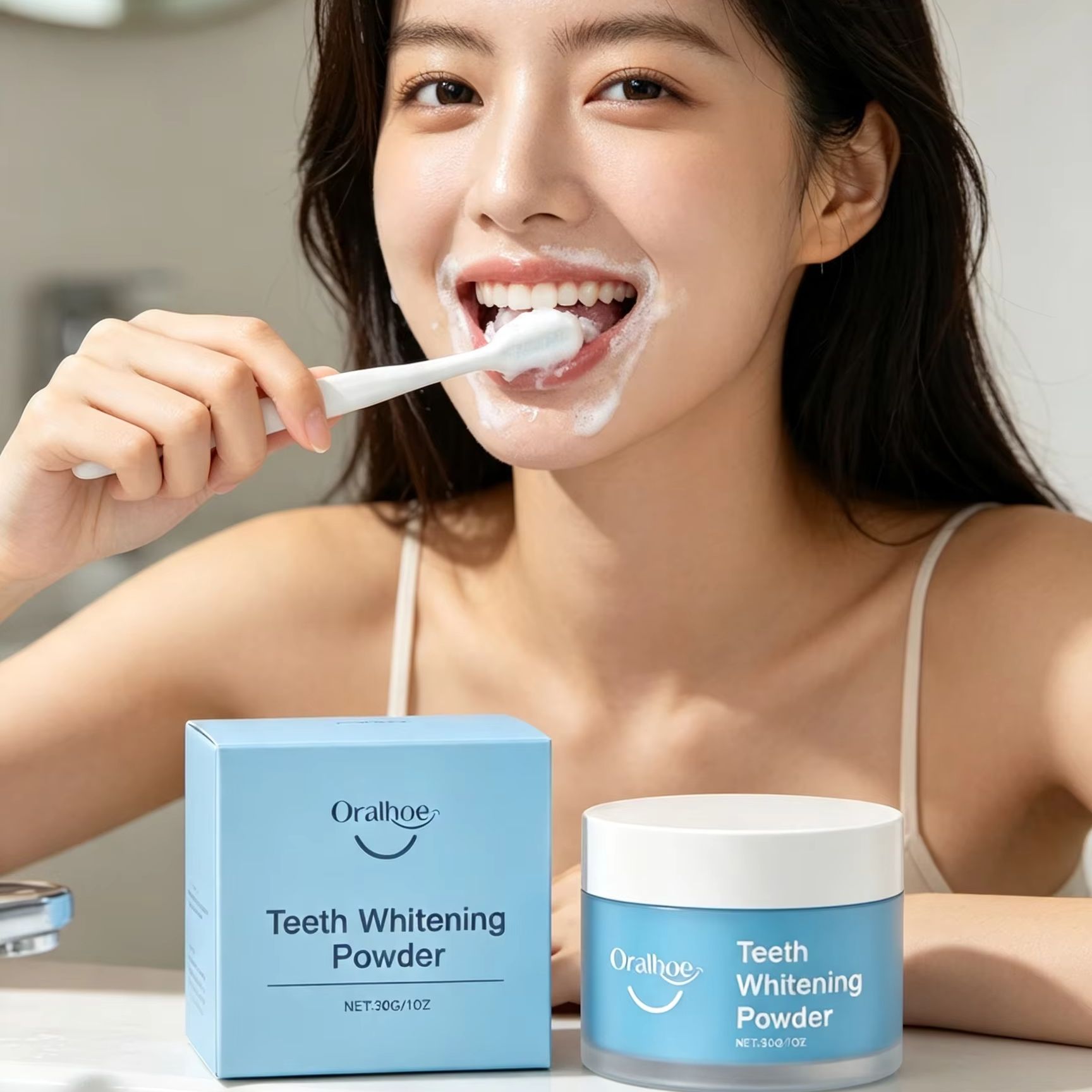 Oralhoe Tooth Powder for Brush - Teeth Whitening Q&M review and price