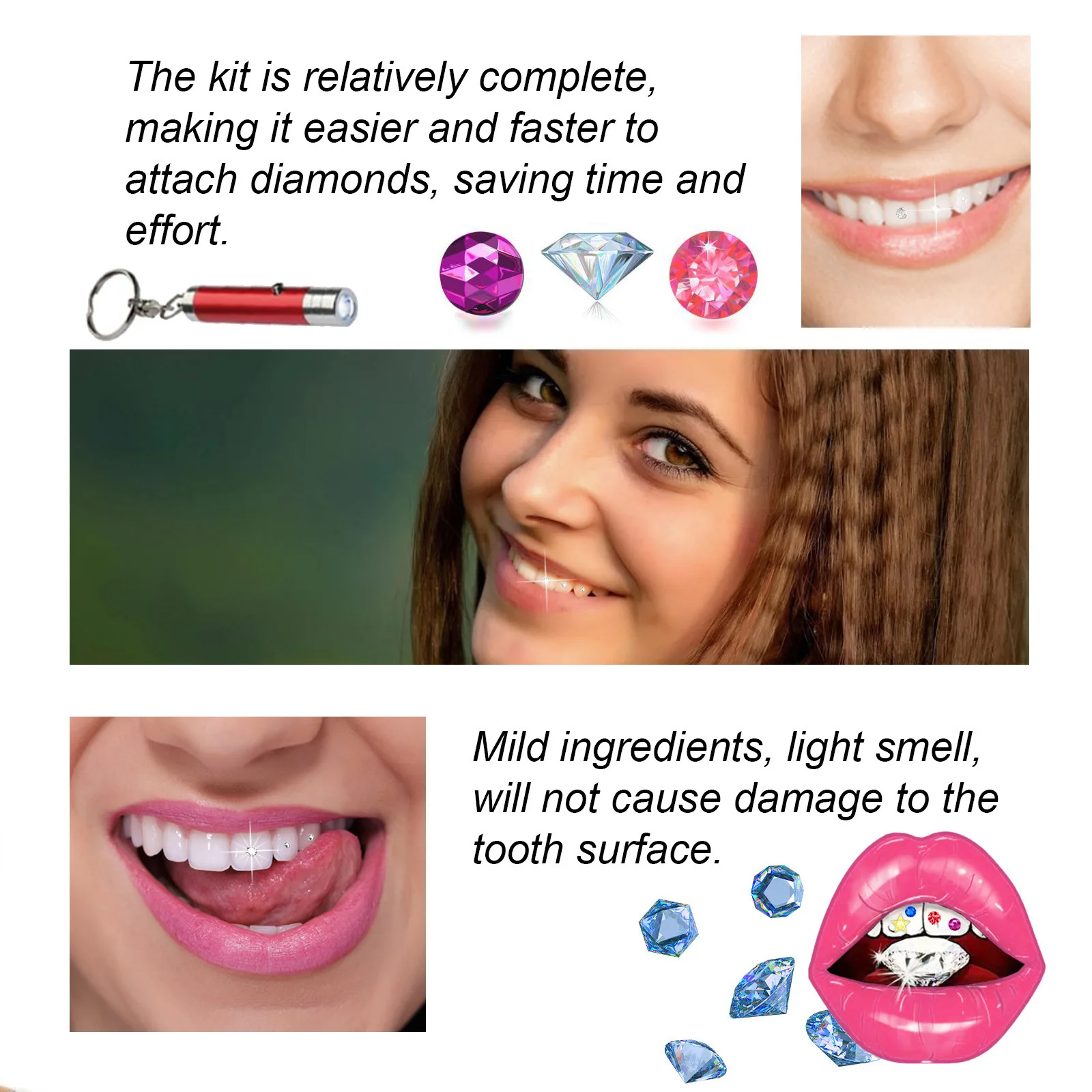 Tooth Jewelry Kit DIY Clear Pr - Teeth Whitening Kit With Light review and price