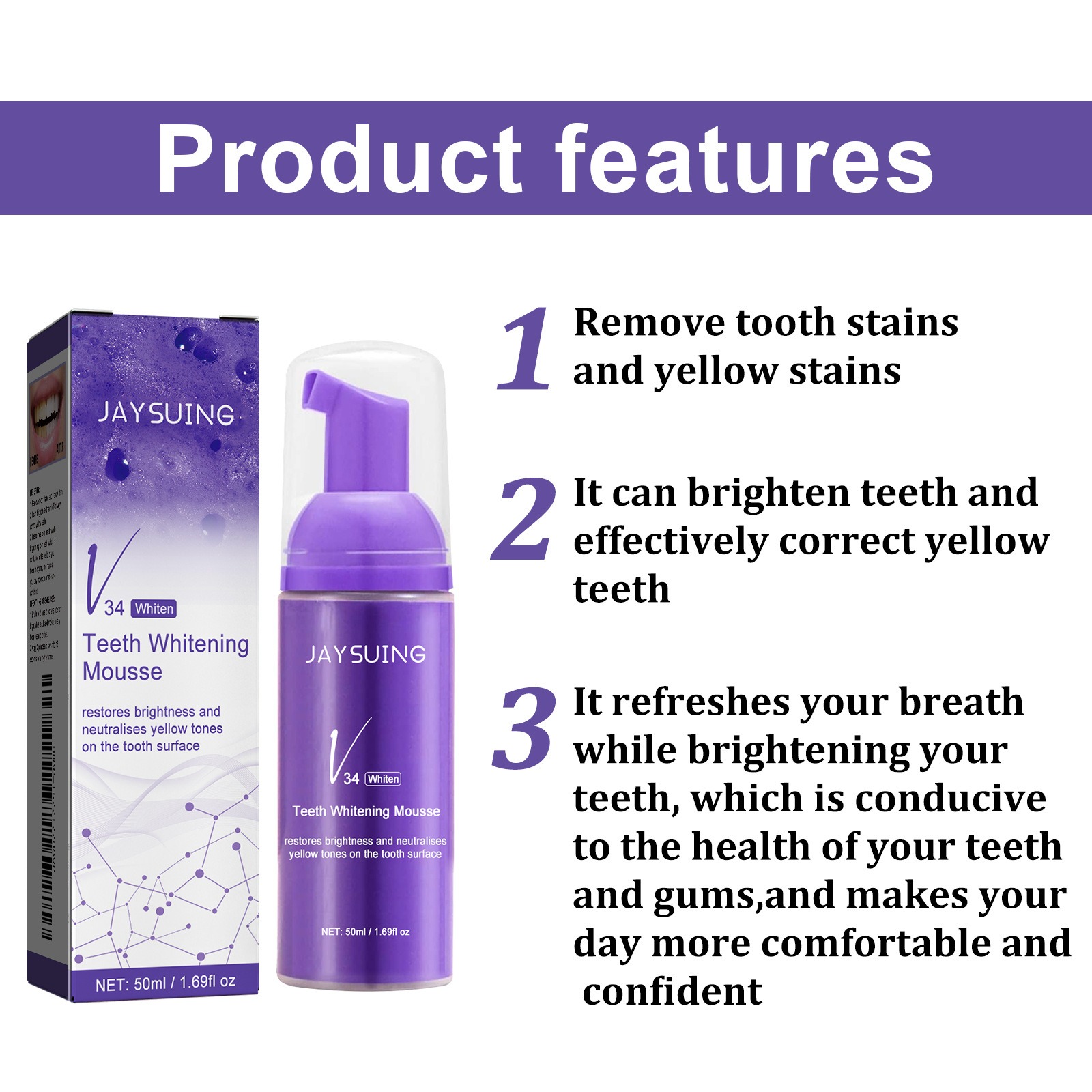 V34 Mousse Teeth Cleaning Toot - Teeth Whitening Yellow Teeth review and price